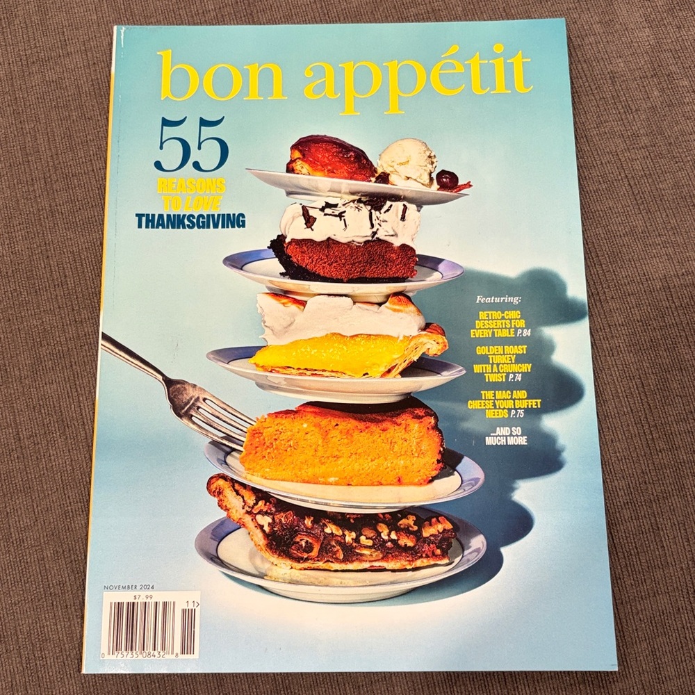 Bon Appetit Magazine November 2024 - The Thanksgiving Issue  home cooking dining